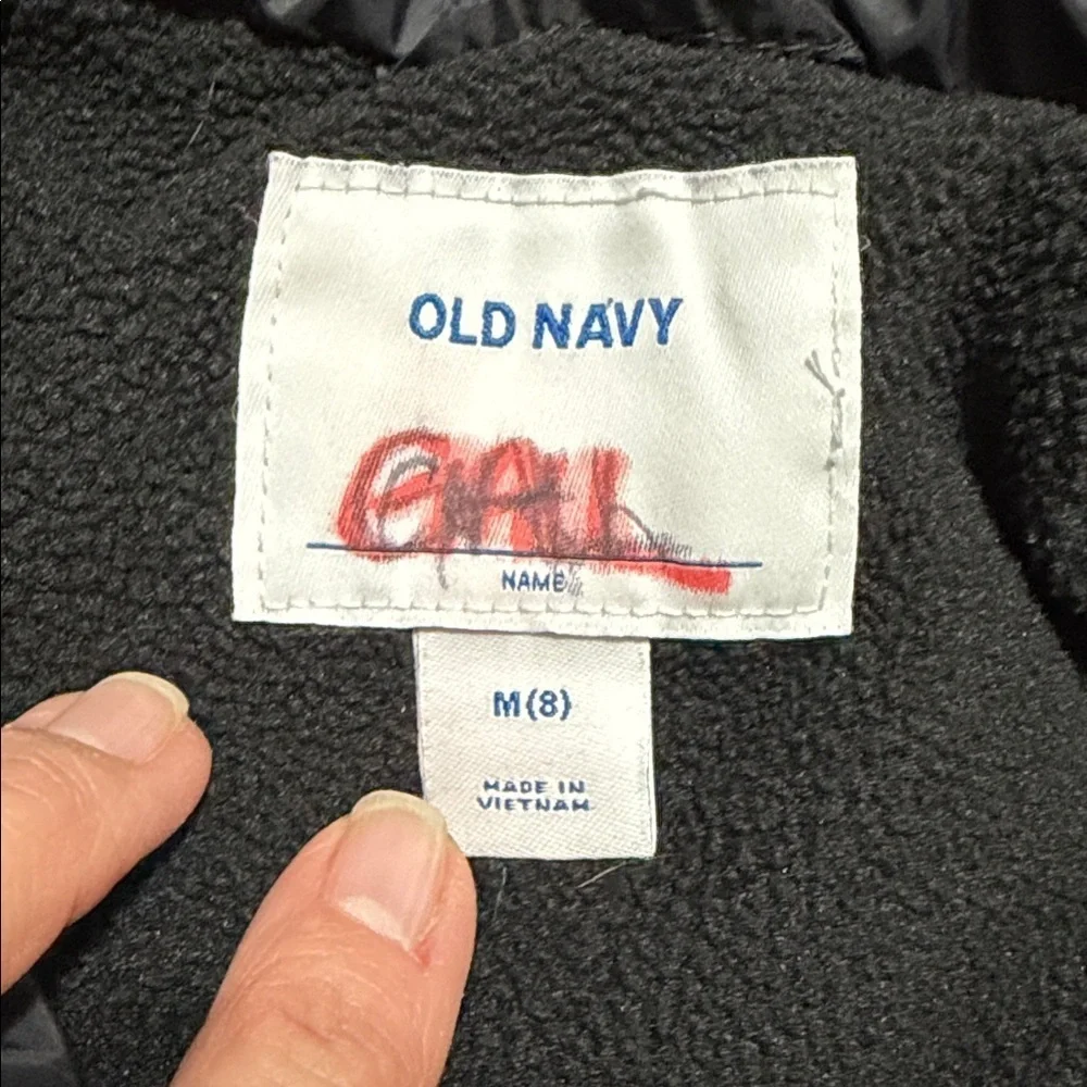 Old Navy Kids Black Puffer Vest, Size 8.